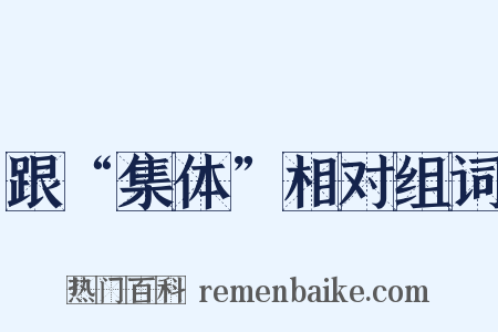 跟“集体”相对组词是什么意思的图片
